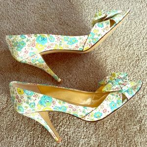 🎀 NWOT J.Crew Collection flower print bow pumps